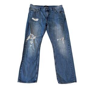 Banana Republic Vintage Straight Distressed Blue Denim Jeans US Mens 36x31